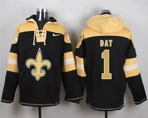 Nike Saints #1 Who Dat Black Player Pullover NFL Hoodie - Click Image to Close